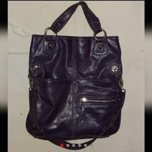 Nine west Purple deep purse with color pop dots interiors